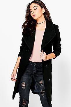 Boohoo Oversized Collar Double Breasted Coat