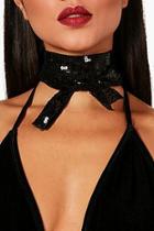 Boohoo Julia Sequin Scarf Choker