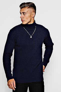 Boohoo Ribbed Long Sleeve Roll Neck Jumper