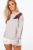 Boohoo Plus Katie Sequin Detail Sweat Grey