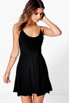 Boohoo Aoife Slinky Low Back Skater Dress