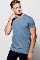 Boohoo Crew T-shirt In Snow Wash