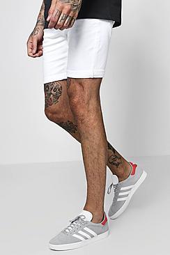 Boohoo Stretch Skinny Fit White Denim Shorts