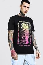 Boohoo Longline Make Waves Front Print T-shirt