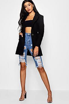 Boohoo Rachel Belted Wool Look Coat
