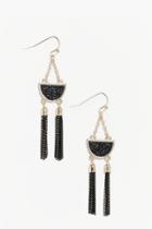 Boohoo Erin Black Detail Earrings Black