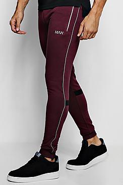 Boohoo Muscle Fit Jogger With Reflective Piping