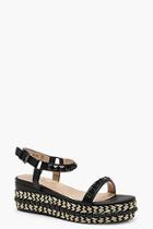 Boohoo Maya Studded And Plaited Flatforms