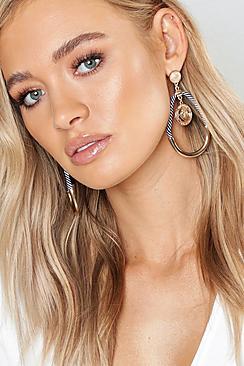 Boohoo Rope & Chain Drop Earrings