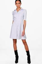 Boohoo Ashleigh Stripe Shirt Skater Dress