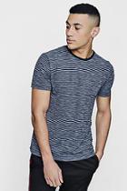 Boohoo Crew Neck Jacquard Stripe T-shirt