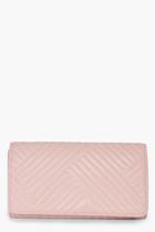 Boohoo Tilly Quilted Clutch Bag Blush