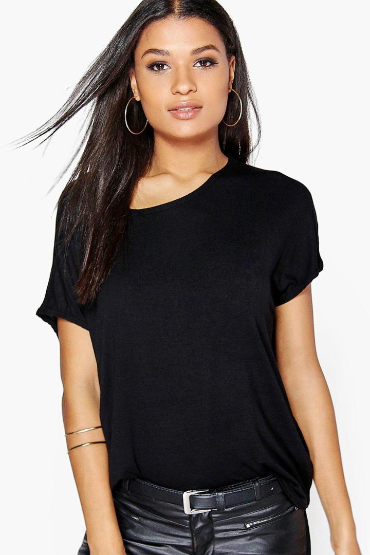 Boohoo Jasmin Basic Oversized Tee Black