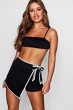 Boohoo Petite Contrast Binding Skort