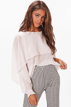 Boohoo Heidi Cuff Detail Blouse