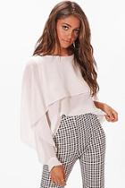 Boohoo Heidi Cuff Detail Blouse