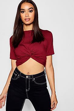 Boohoo Basic Twist Front Tee