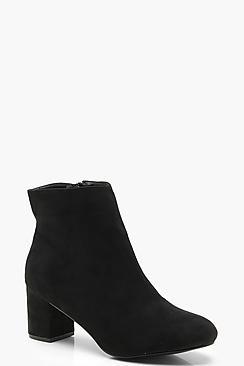 Boohoo Extra Wide Fit Block Heel Shoe Boots