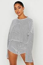 Boohoo Stripe Soft Shorts Lounge Set