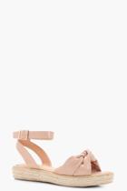 Boohoo Lucy Bow Front Espadrille Sandal Nude