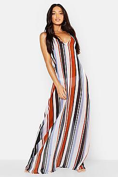 Boohoo Stripe Beach Maxi Dress