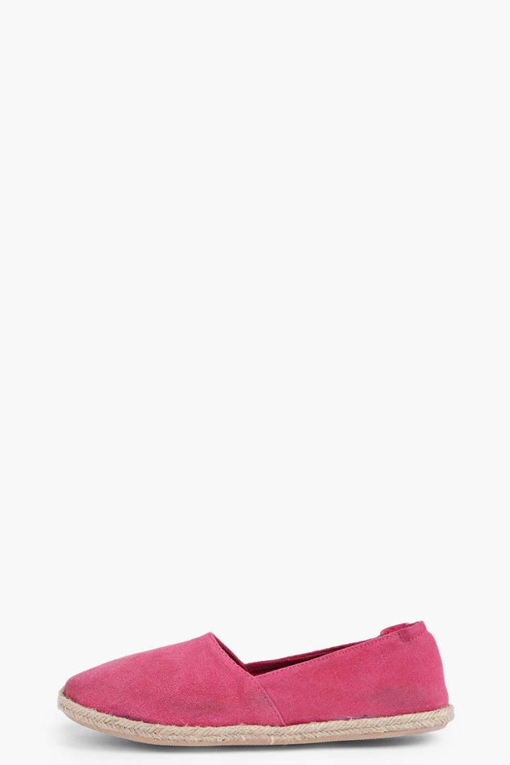 Boohoo Boutique Hannah Suede Espadrille Cerise