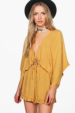 Boohoo Charlotte Cheesecloth Crop & Short Co-ord Set