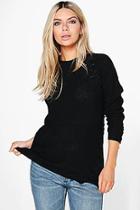 Boohoo Paige Lace Up Detail Fisherman Jumper