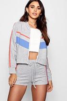 Boohoo Petite Quin Short & Jacket Sweat Co-ord