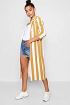 Boohoo Isobel Stripe Collared Duster Jacket