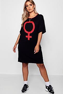 Boohoo Plus Hannah Contrast Trim T Shirt Dress