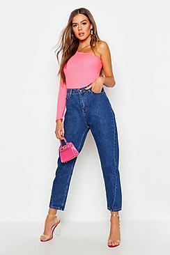 Boohoo High Waist Twist Seam Mom Jeans