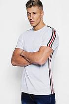 Boohoo Shoulder Tape T-shirt With Chest Print