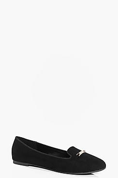 Boohoo Amy Metal Trim Slipper Ballet