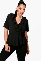 Boohoo Plus Keeley Wrap Front Blouse