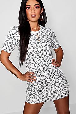 Boohoo Nicky Repeat Print T-shirt Dress