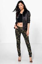 Boohoo Ruby Mid Rise Camo Jeans