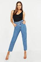 Boohoo Belted High Waisted Mom Jeans