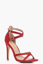 Boohoo Violet Criss Cross Strap Skinny Two Part Heel