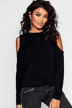 Boohoo Crop Cold Shoulder T-shirt