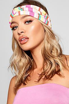 Boohoo Millie Knot Front Stripe Headband