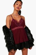 Boohoo Zoe Pleated Lace Plunge Cami