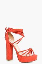 Boohoo Ella Knot Front Wrap Over Platform