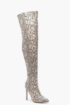 Boohoo Snake Print Over The Knee Boots