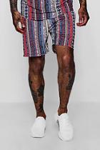 Boohoo Aztec Tribal Print Mid Jersey Shorts
