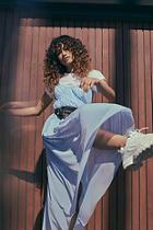 Boohoo Zendaya Sports Tape Corset Maxi Dress