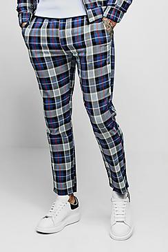 Boohoo Large Tartan Check Smart Jogger