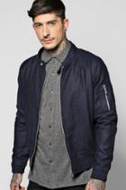 Boohoo Warm Handle Herringbone Harrington Jacket Navy