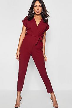 Boohoo Wrap Tie Detail Jumpsuit