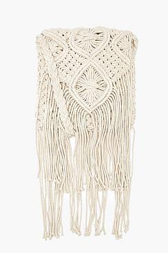 Boohoo Eleanor Crochet Tassel Cross Body